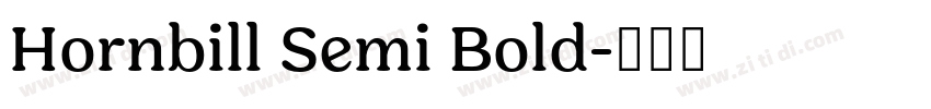Hornbill Semi Bold字体转换